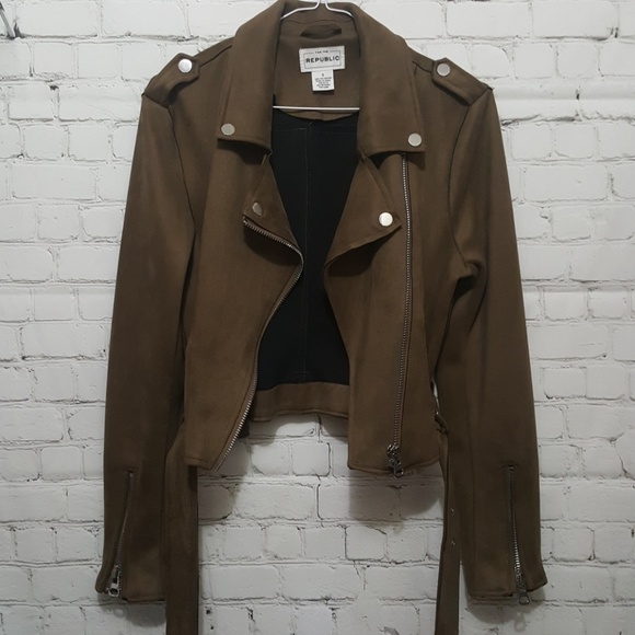 for the Republic Jackets & Blazers - For the Republic suede moto jacket size S